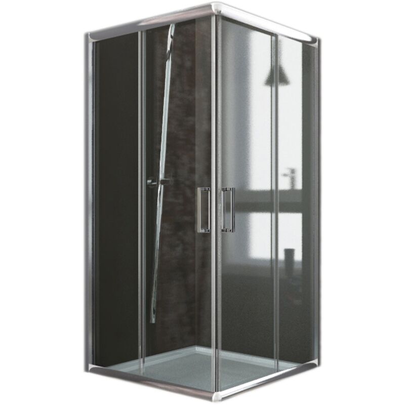 foto del prodotto box doccia scorrevole vetro trasparente h 185 mod. alabama 70x70 cm quadrato