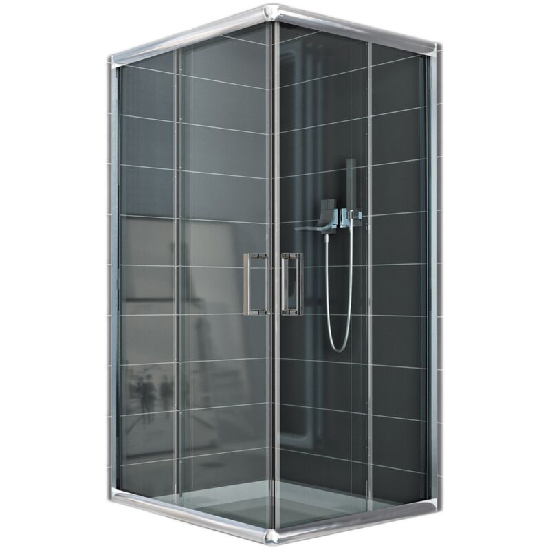foto del prodotto box doccia scorrevole vetro trasparente h 185 mod. alabama 75x90 cm rettangolare