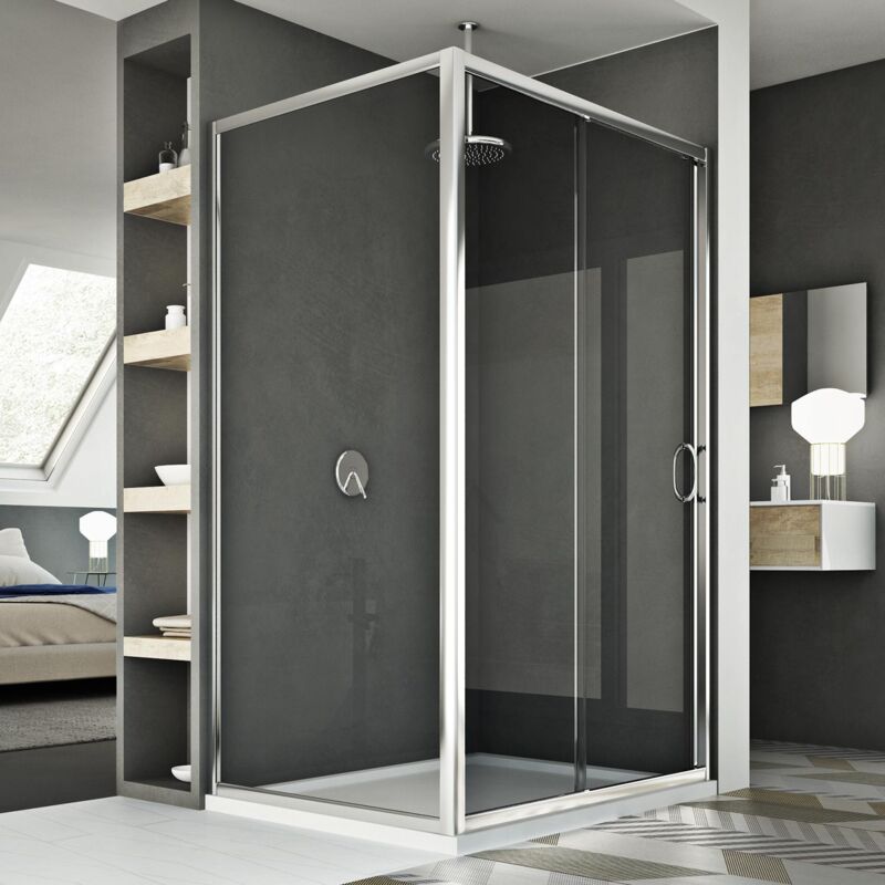 foto del prodotto box doccia scorrevole vetro trasparente h 185 mod. replay duo 1 anta 70x100 cm