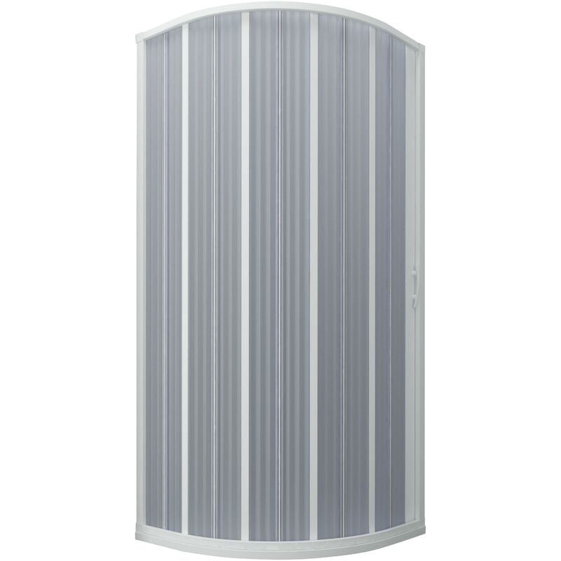 foto del prodotto box doccia semicircolare 1 anta a soffietto in pvc apertura laterale h185 cm dorini bianco 90x90 cm