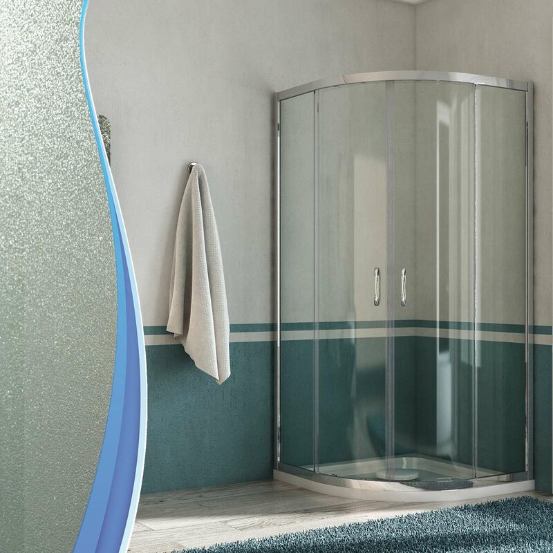 foto del prodotto box doccia semicircolare 70x90 cm 2 ante scorrevoli in cristallo opaco 6mm h185 fosterberg vejle