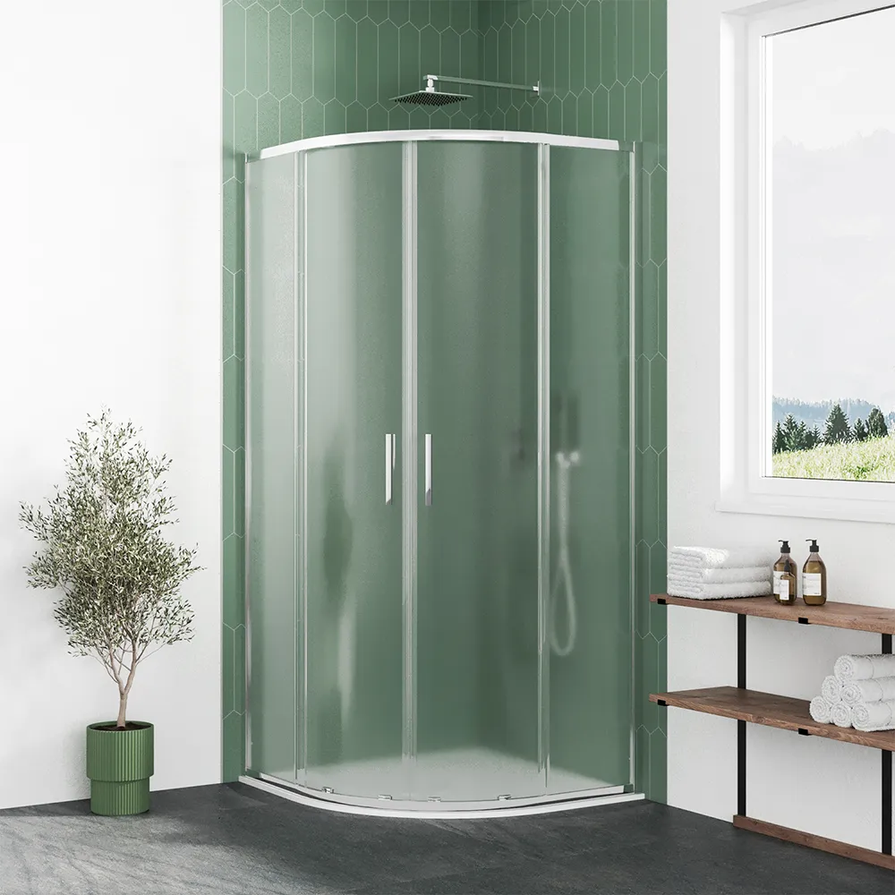 foto del prodotto box doccia semicircolare 75x75cm profili cromati slim vetro 6mm opaco h190 portofino