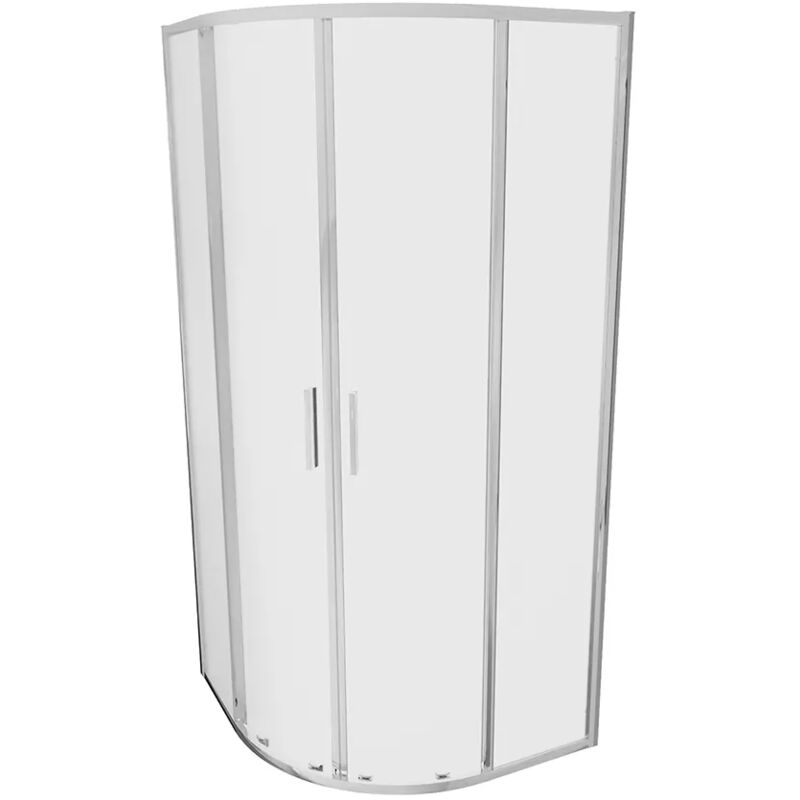 foto del prodotto box doccia semicircolare 75x75cm profili slim cromati vetro 6mm opaco h190 reversibile mod. portofino