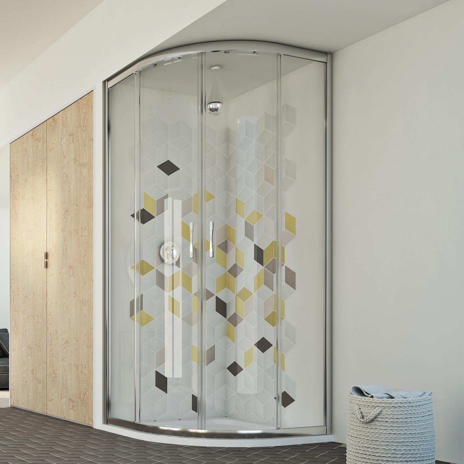 foto del prodotto box doccia semicircolare 80x80 cm h198 trasparente mod. evolution