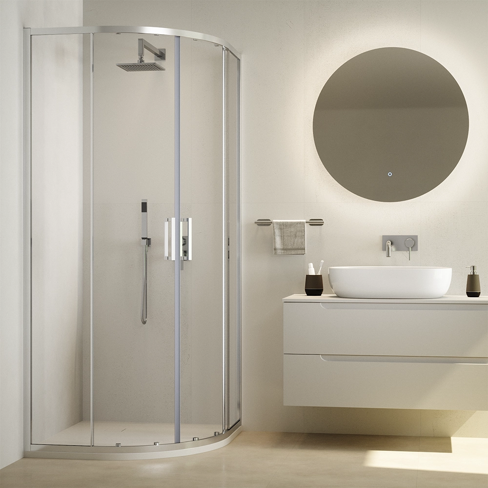 foto del prodotto box doccia semicircolare 80x80cm vetro 6mm trasparente aruba