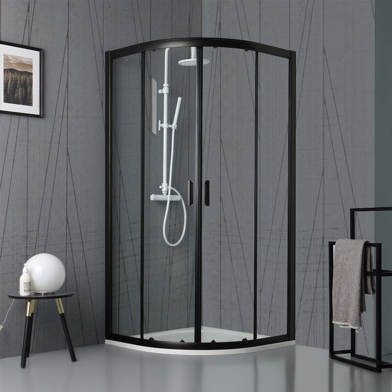 foto del prodotto box doccia semicircolare 90x90 cm nero opaco