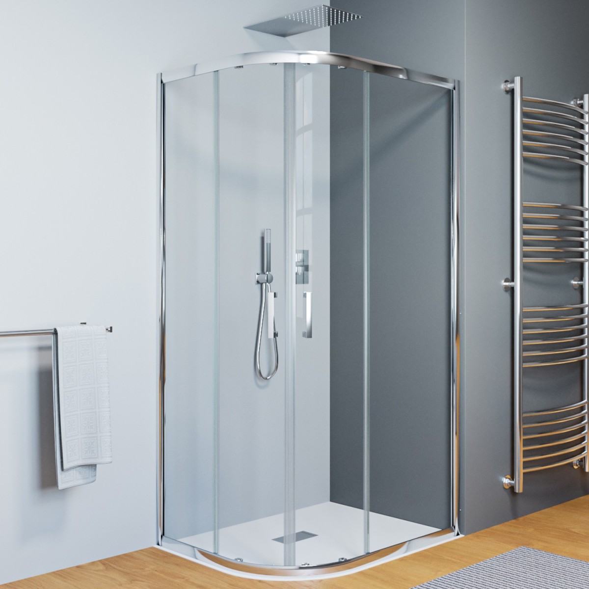 foto del prodotto box doccia semicircolare con porta scorrevole 70x90 6mm atena