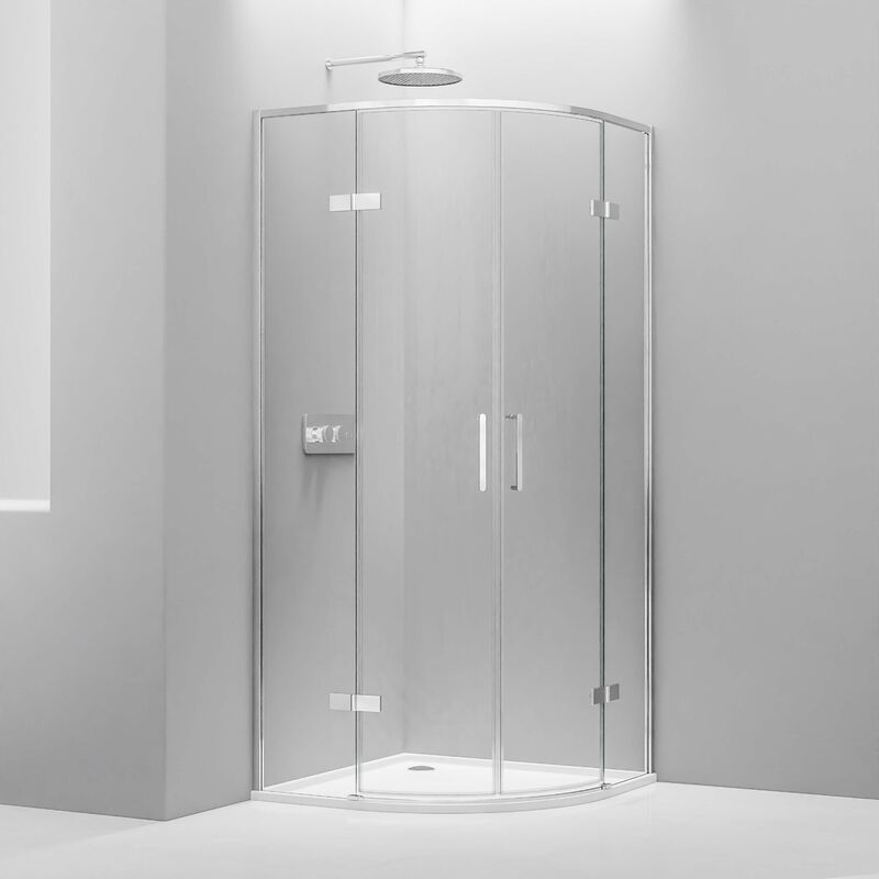 foto del prodotto box doccia semicircolare ex406a vetro di sicurezza con uno spessore di 6mm e rivestimento dimensioni selezionabili90x90cm