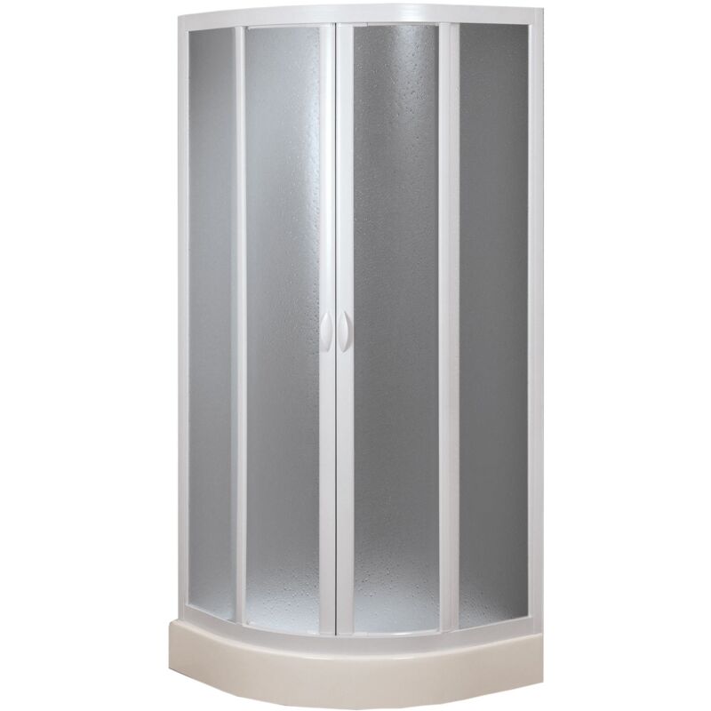 foto del prodotto box doccia semicircolare in acrilico h 190 cm mod. marte 100x100 cm apertura scorrevole
