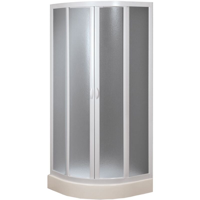 foto del prodotto box doccia semicircolare in acrilico h 190 cm mod. marte 75x75 cm apertura scorrevole