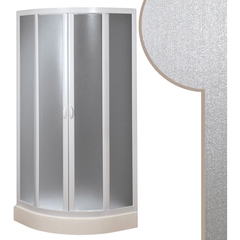 foto del prodotto box doccia semicircolare in acrilico mod. smart con apertura scorrevole 80x80 cm