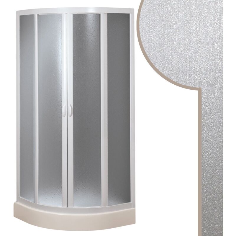 foto del prodotto box doccia semicircolare in acrilico mod. smart con apertura scorrevole 90x90 cm