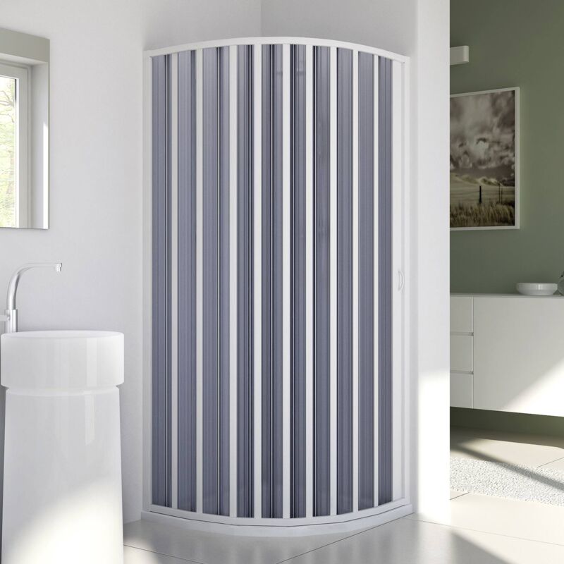 foto del prodotto box doccia semicircolare in pvc h 185 mod. sharp laterale 80x80 cm raggio 55