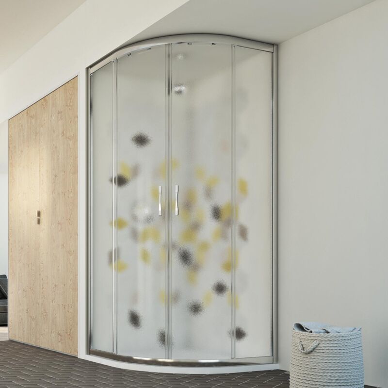 foto del prodotto box doccia semicircolare scorrevole vetro stampato mod. evolution 70x90 cm