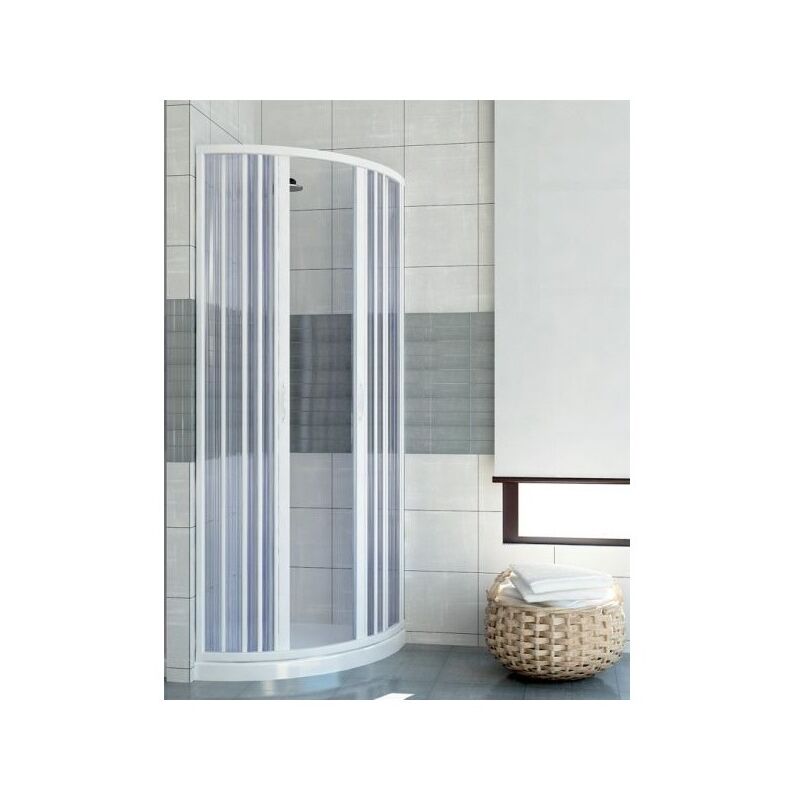 foto del prodotto box doccia semicircolare tondo a soffietto angolo 70 75 80 90 in pvc cabina misura semicircolare 70x90