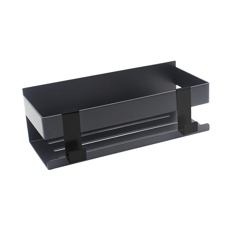 foto del prodotto box doccia senza foratura, portasapone da bagno, portasapone da doccia, box doccia autoadesivo, accessori doccia in acciaio inox con 2 ganci, nero,