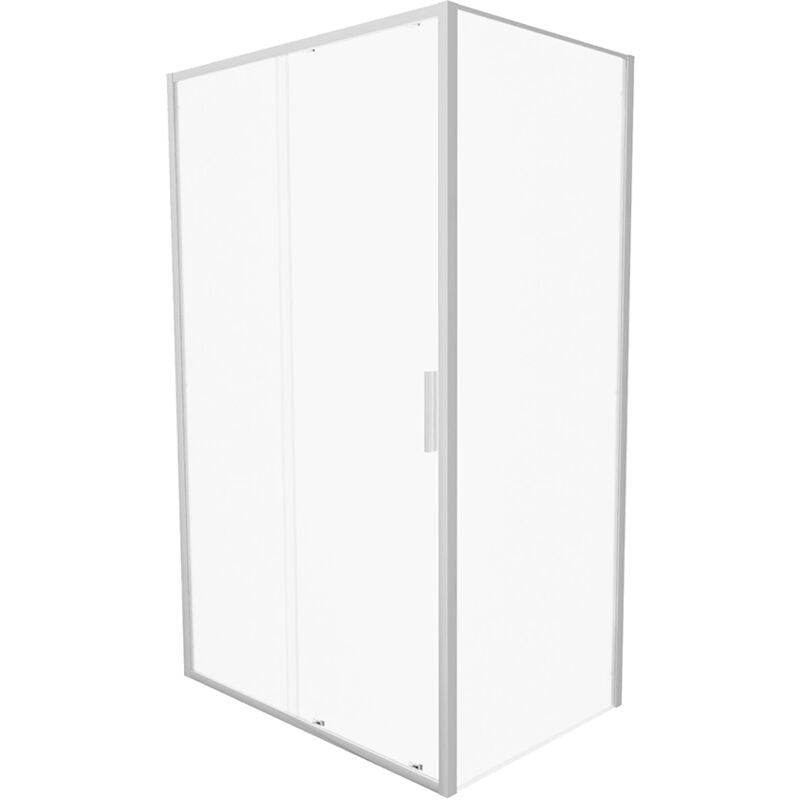 foto del prodotto box doccia slim 70x120cm con porta scorrevole e parete fissa profili ultraslim in alluminio cromati e vetro 6mm opaco h190 reversibile mod.