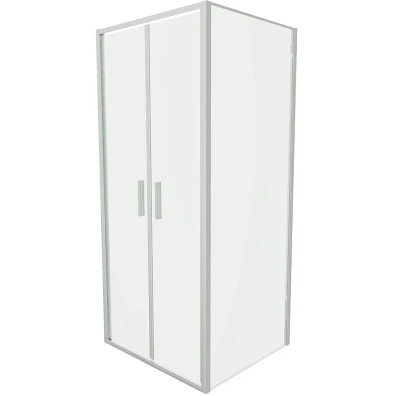 foto del prodotto box doccia slim 70x90cm con porta saloon e parete fissa profili cromati e vetro 6mm trasparente h190 mod. portofino