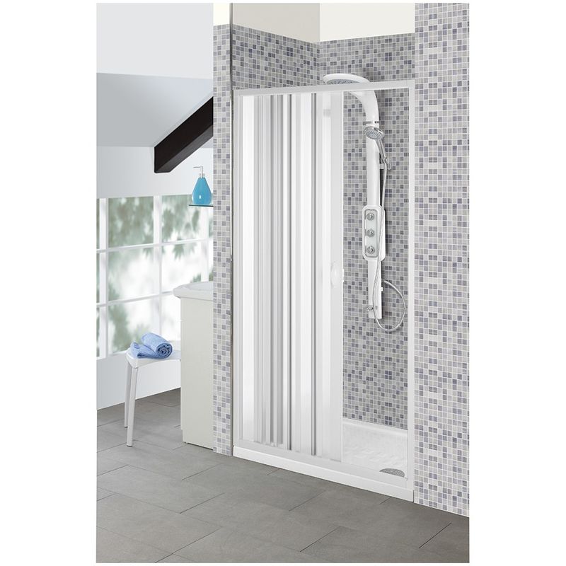 foto del prodotto box doccia soffietto da 90 100x185 in pvc anta apertura laterale reversibile