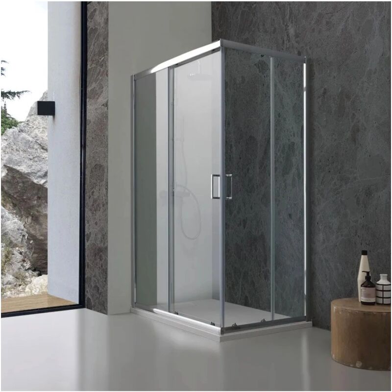 foto del prodotto box doccia sole cromato, 70x90x185 cm
