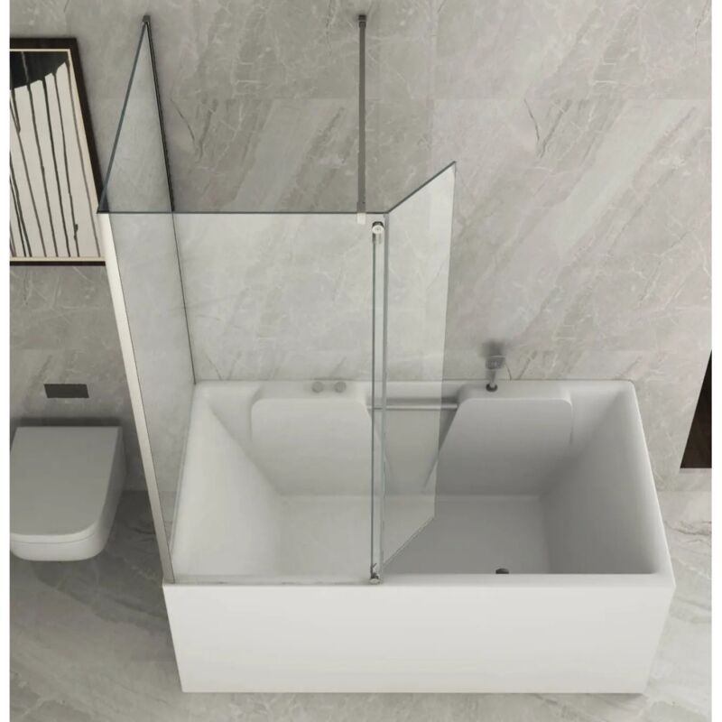 foto del prodotto box doccia sopravasca anta fissa pieghevole vetro 6mm 70x85 40 cm