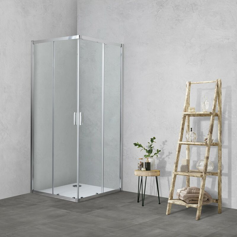 foto del prodotto box doccia tokyo doppia porta scorrevole quadrato 70x70 cm altezza 200 cm cristallo 6 mm