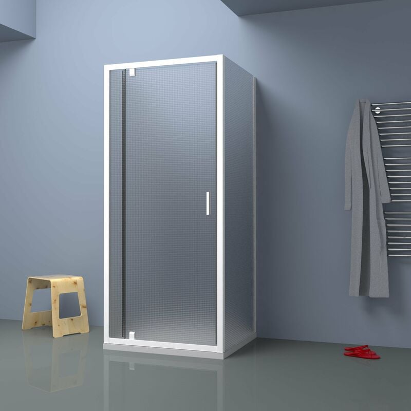 foto del prodotto box doccia tokyo porta battente quadrato 3 lati 75x75x75 cm altezza 200 cm cristallo 6 mm bianco opaco