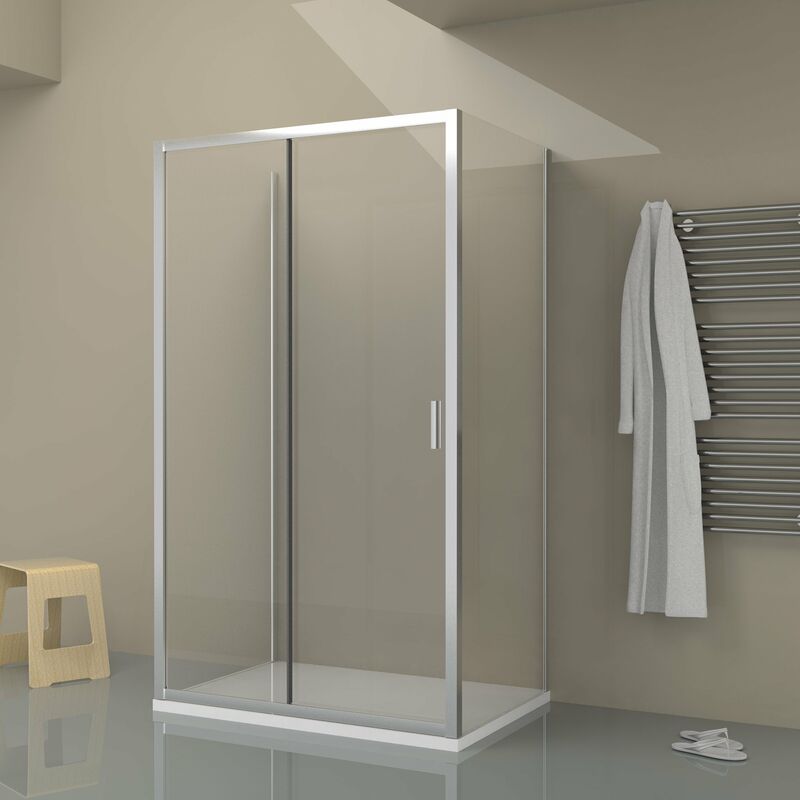 foto del prodotto box doccia tokyo porta scorrevole rettangolare 3 lati 140x70x70 cm altezza 200 cm cristallo 6 mm