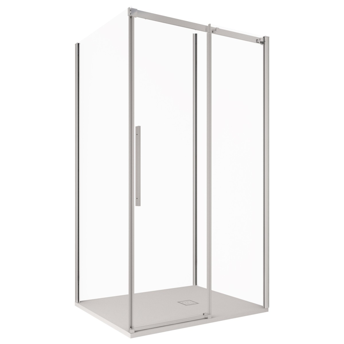 foto del prodotto box doccia tre lati con parete fissa 8mm h200 anticalcare target, misura 90x160x90