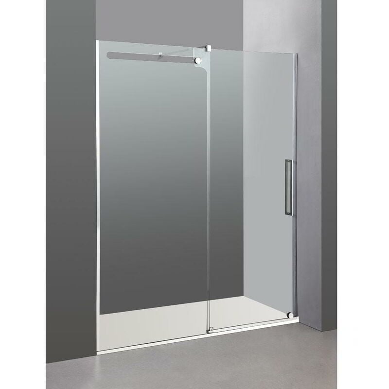 foto del prodotto box doccia vetrum in acciaio fisso scorrevole estensione 122 127 cm