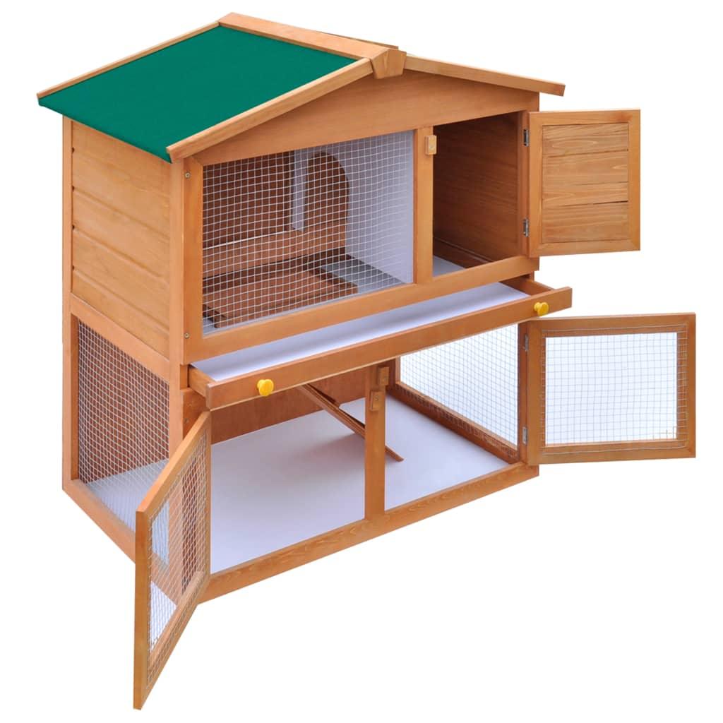 foto del prodotto box gabbia da esterno 93 x 60 x 97 cm per piccoli animali 3 porte in legno 02 0000620