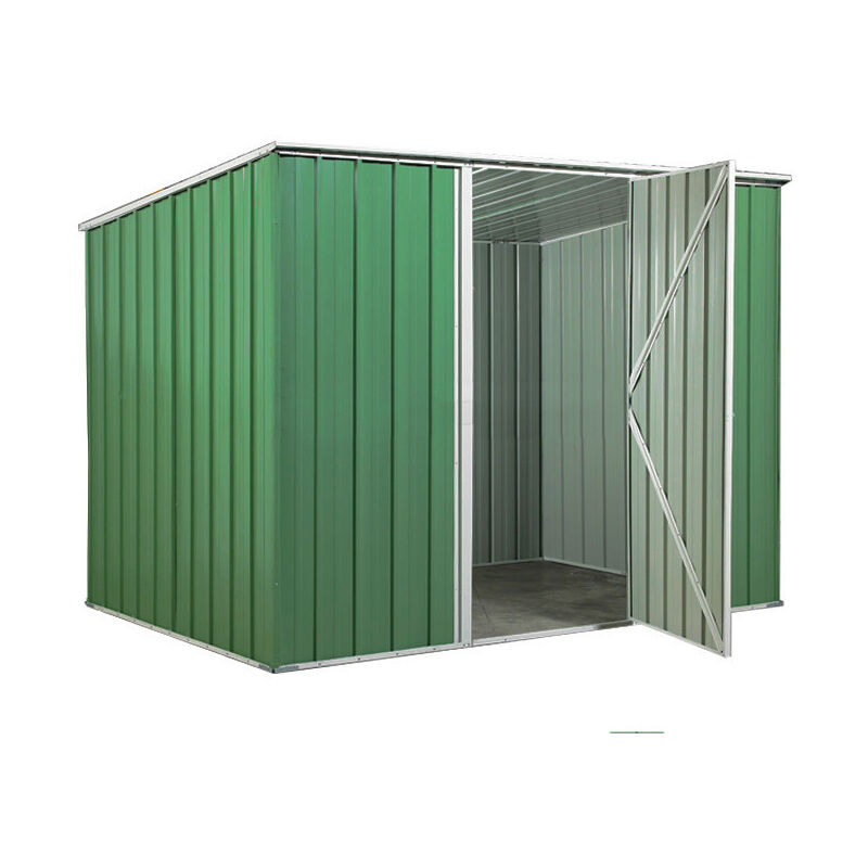 foto del prodotto box in lamiera casetta attrezzi in acciaio da giardino 260x185cm x h1.92 m 85kg 4,81mq colore verde