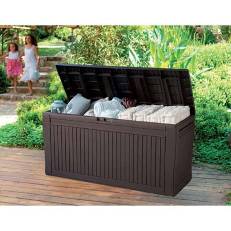 foto del prodotto box keter da giardino in resina marrone. baule porta