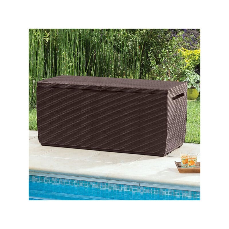 foto del prodotto box keter da giardino in resina marrone. baule porta