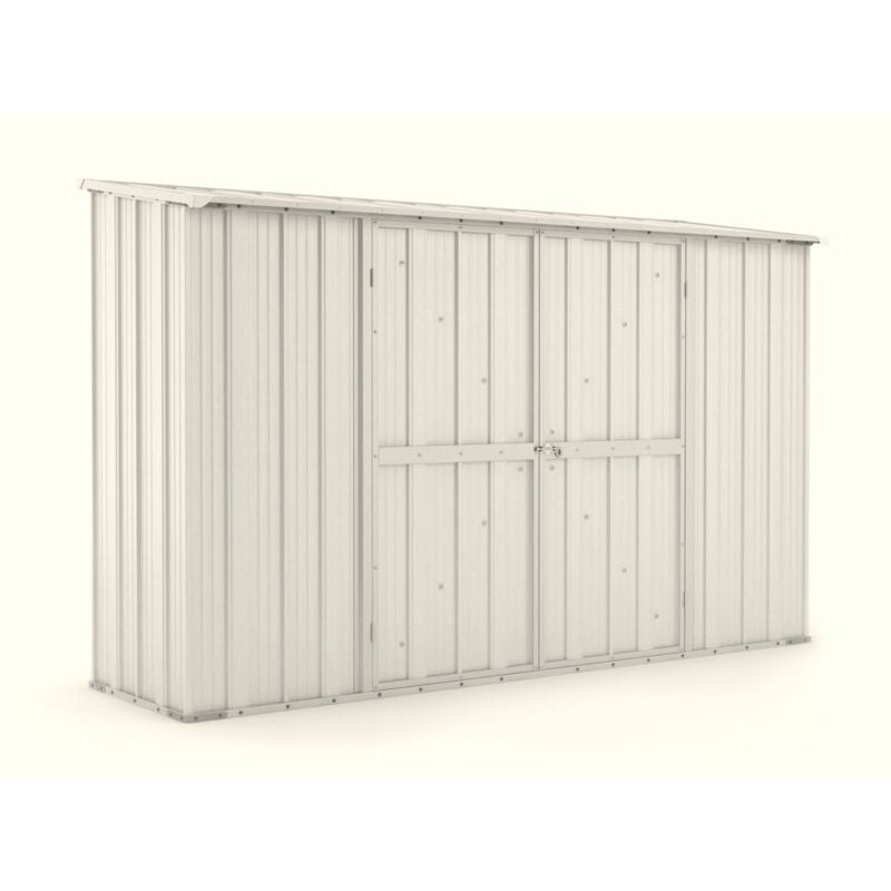 foto del prodotto box lamiera capanno in acciaio per esterno 307x100cm x h1.92m 75kg 3.07mq colore bianco