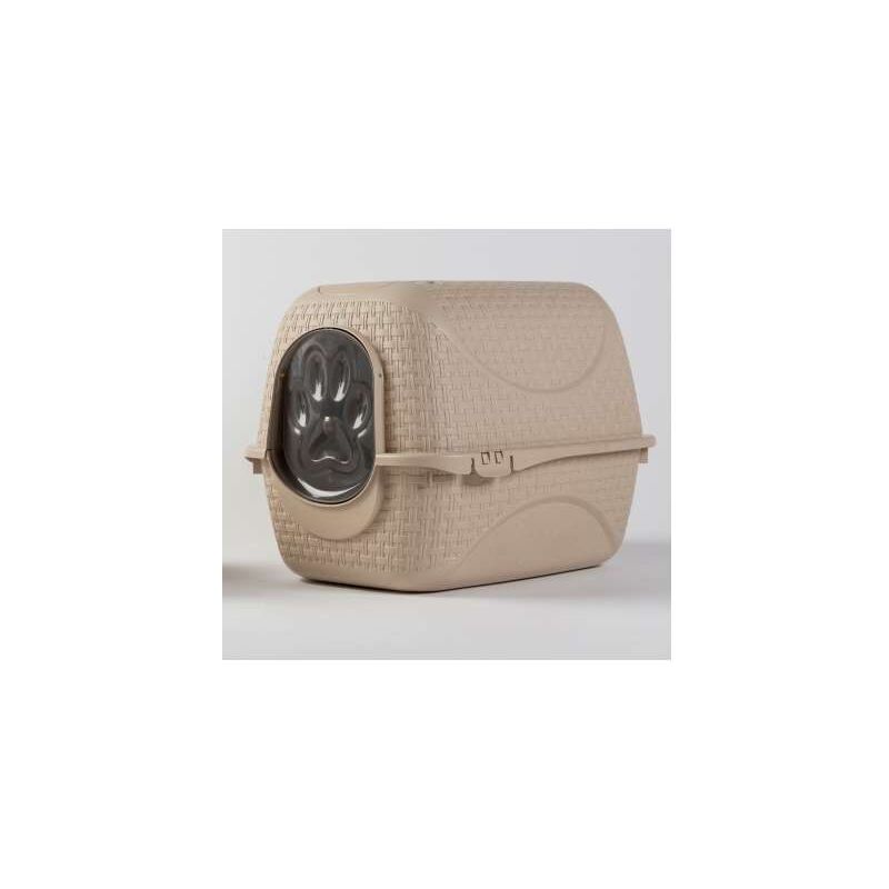 foto del prodotto box lettiera priv decoro rattan tortora 41,8x50,5x39,6 h cm