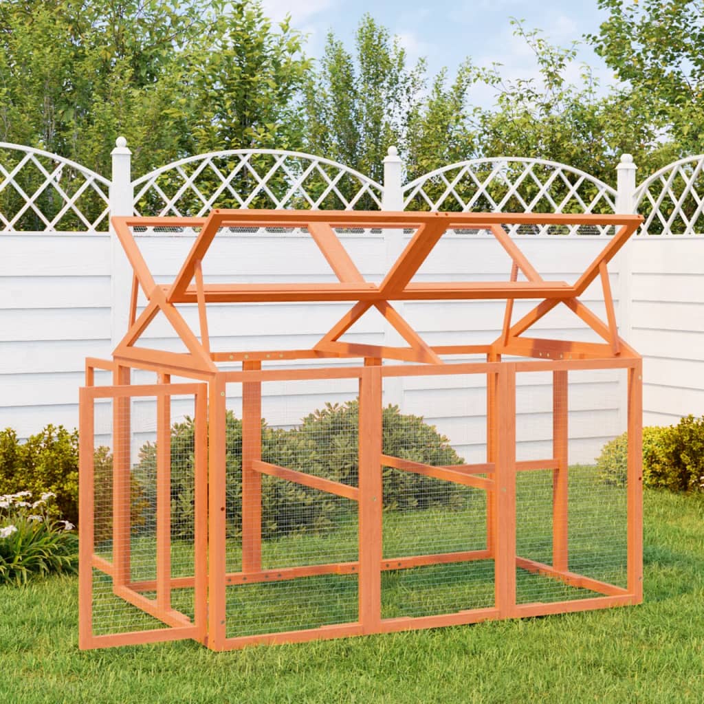 foto del prodotto box per animali marrone 141x94x104 cm in legno massello di pinocod mxl 121171