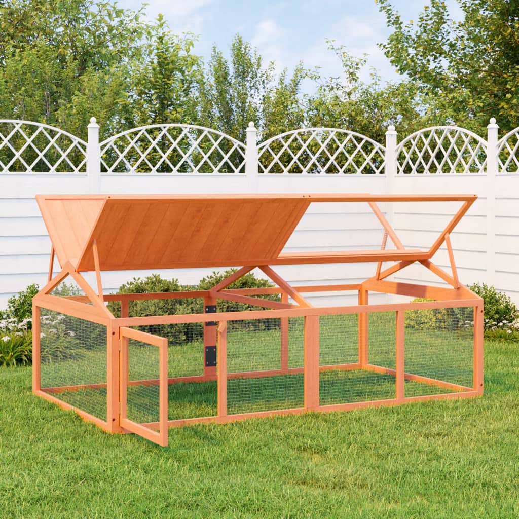 foto del prodotto box per animali marrone 200x112,5x74 cm legno massello di pinocod mxl 126850
