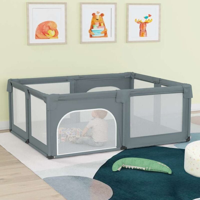 foto del prodotto box per bambini con 2 porte grigio chiaro tessuto oxford