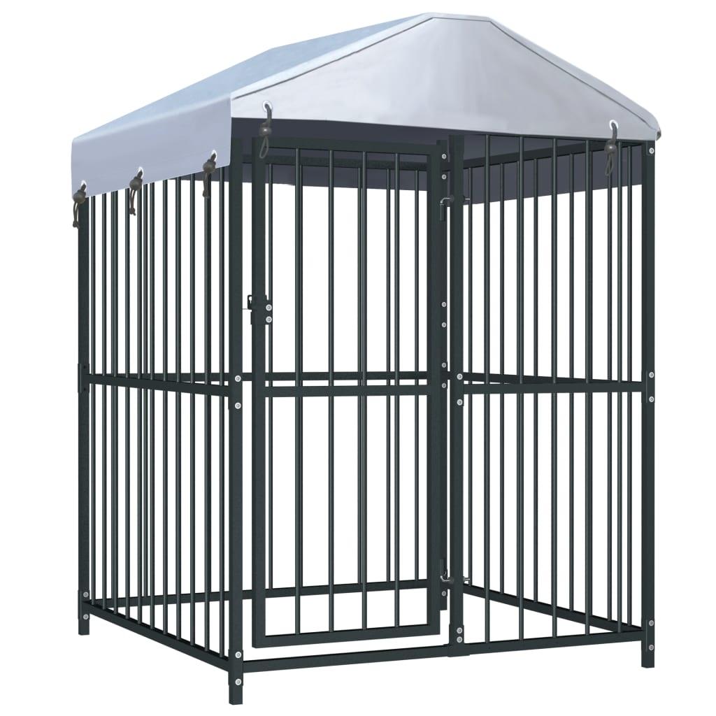 foto del prodotto box per cani da esterno con gabbia per cani da esterno con tetto per cani 120 x 120 x 150 cm