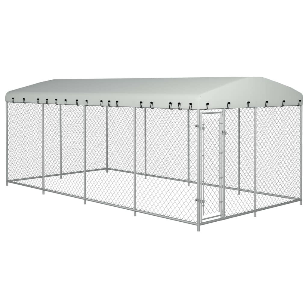 foto del prodotto box per cani da esterno con gabbia per cani da esterno con tetto per cani 8 x 4 x 2 m 020000458