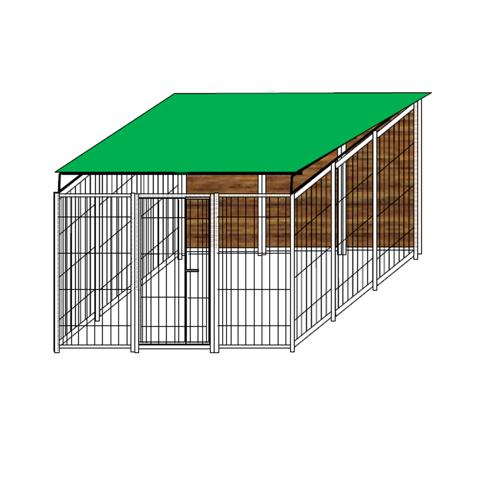 foto del prodotto box per cani da esterno coperto e retro in legno zincatura a caldo da 300x300xh180 cm