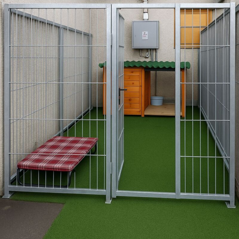 foto del prodotto box per cani in rete da esterno con zincatura a caldo da 400x200x altezza 180 cm