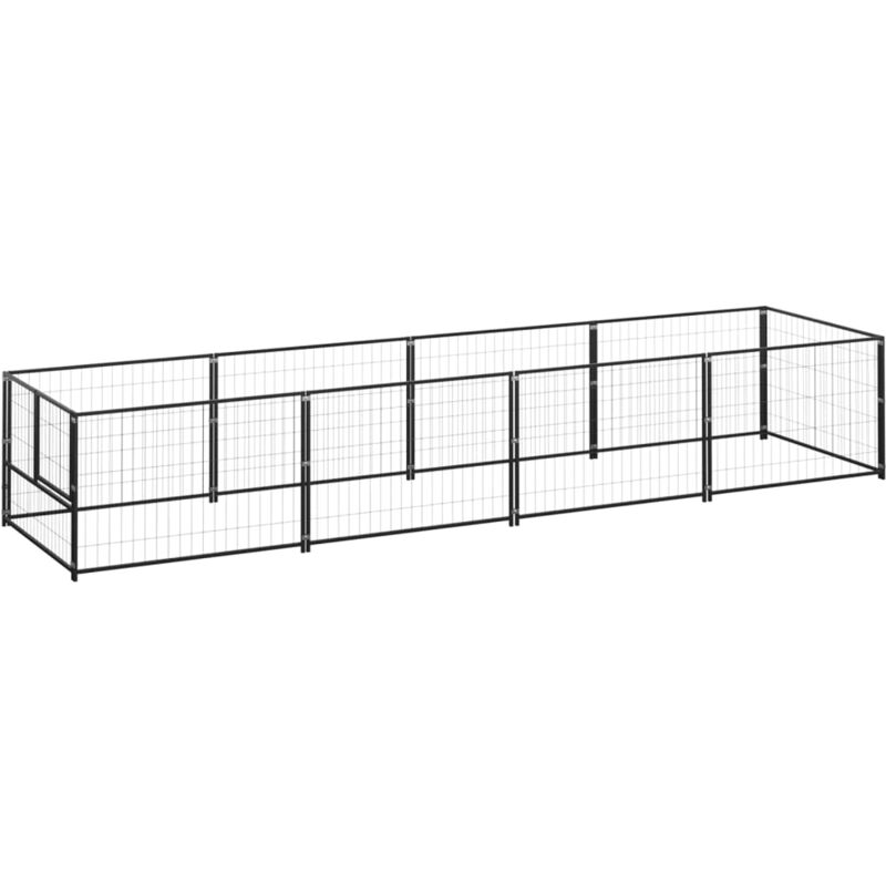 foto del prodotto box per cani nero recinzione in acciaio interno esterno varie dimensioni dimensioni 400 x 100 x 70 cm