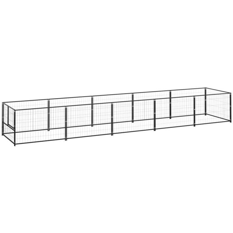 foto del prodotto box per cani nero recinzione in acciaio interno esterno varie dimensioni dimensioni 500 x 100 x 70 cm