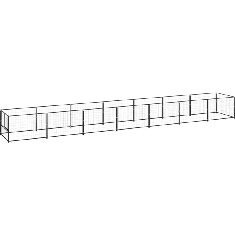 foto del prodotto box per cani nero recinzione in acciaio interno esterno varie dimensioni dimensioni 700 x 100 x 70 cm