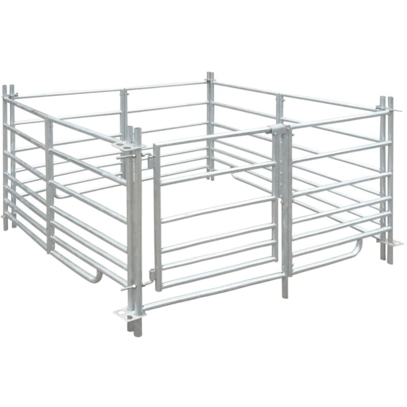 foto del prodotto box per pecore in acciaio zincato a 4 pannelli 137x137x92 cm vidaxl