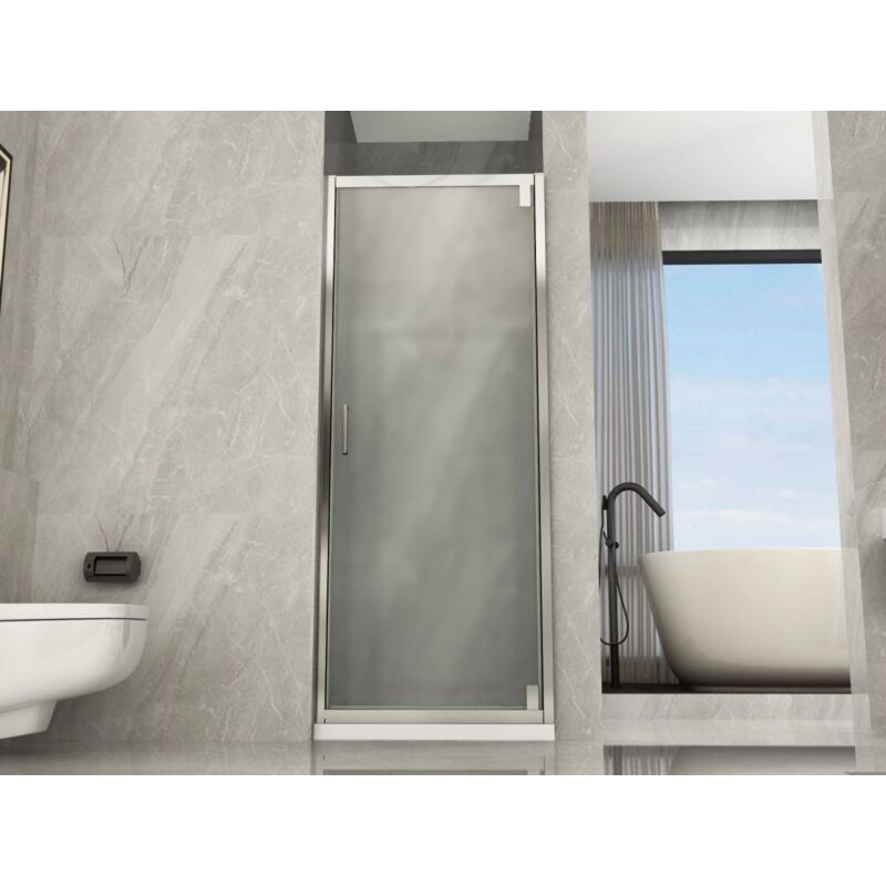 foto del prodotto box porta doccia in vetro opaco 6mm apertura battente interno o esterno 70 67 71 x h190 cm
