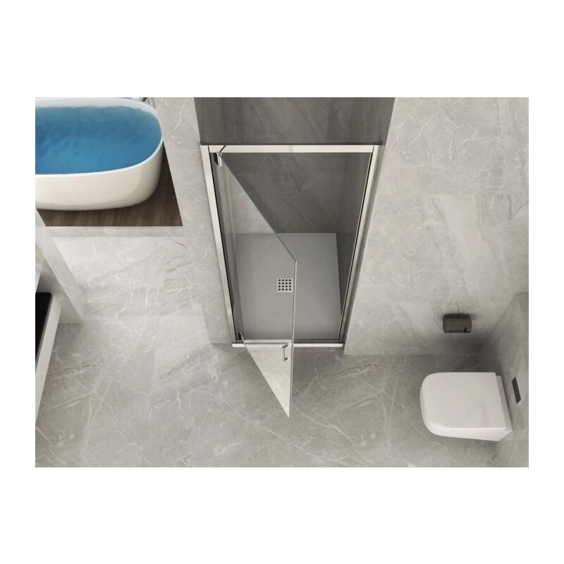 foto del prodotto box porta doccia in vetro trasparente 6mm apertura battente interno o esterno misura 70 67 71 x h190 cm