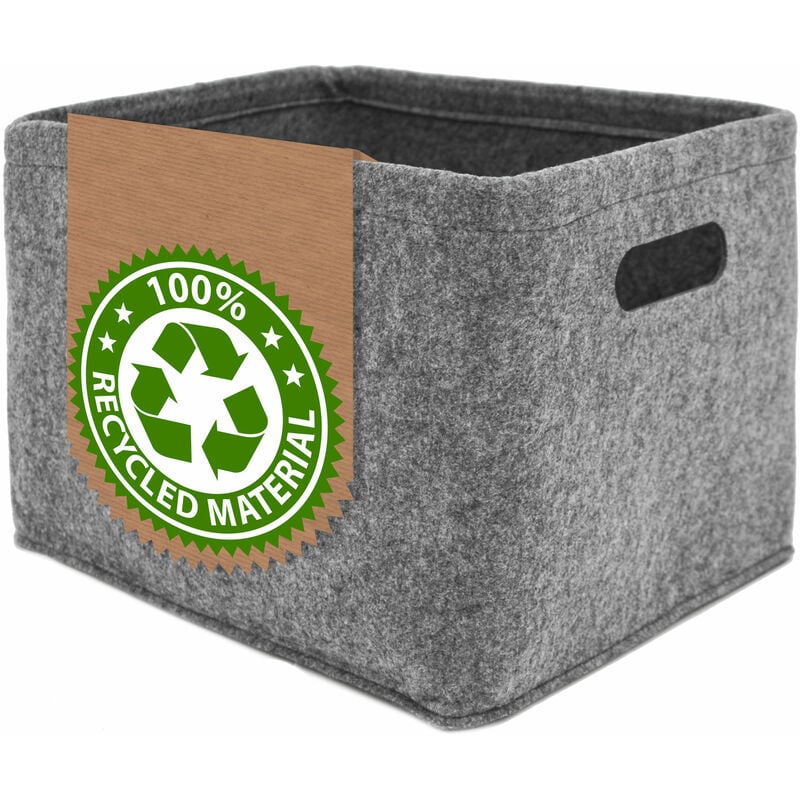 foto del prodotto box portaoggetti 32x26x23 cestino in feltro organizer armadio scatola bagno